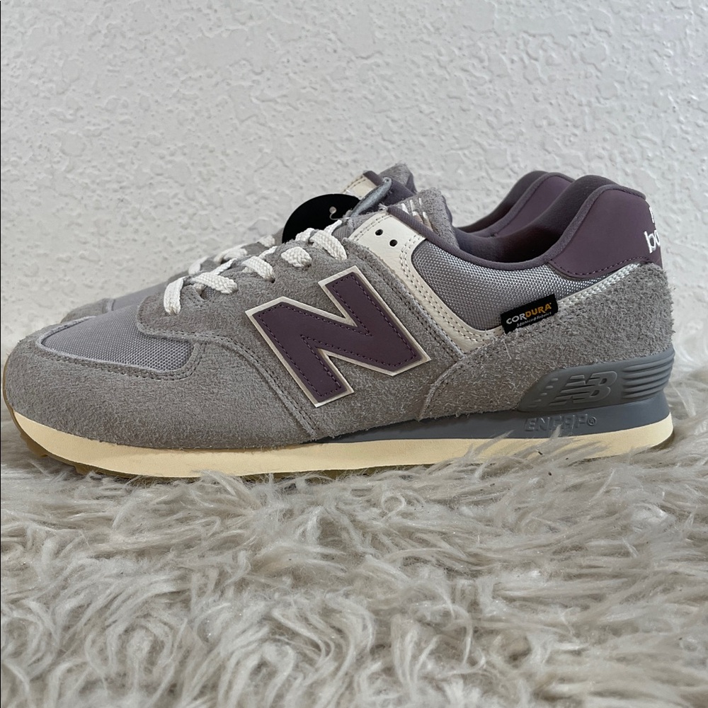 NEW BALANCE UNISEX U574YGD GREY & PURPLE SIZE 12 NEW - Picture 5 of 16